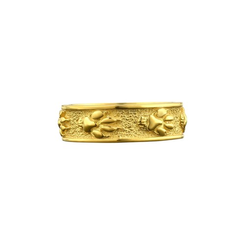 Bague bande patte loup - patte, de