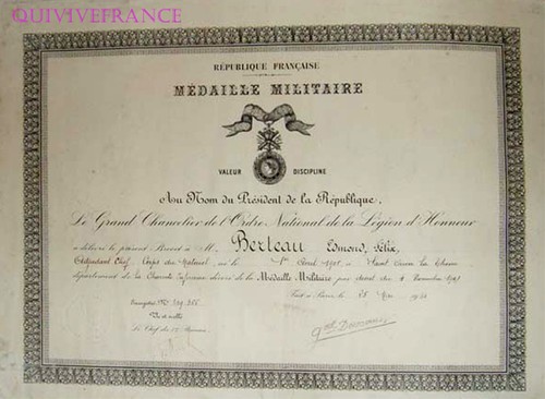 Diplome medaille militaire - medaille,