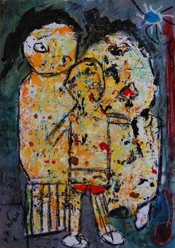 Art brut sur papier 42x49 - ,4, cm