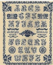 GRILLE POINT de CROIX - TRADITIONNEL ABÉCÉDAIRE - réf :1023