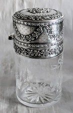 Flacon à Parfum Ou De Toilette Style Louis XVI Argent Massif Et Vermeil