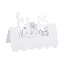 Table Nom Place Cartes,50Pcs Creux Papillon Coupe Désign Blanc Carte Blanc