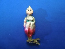Antique Russian Glass Blown Hand Painted Turban Aladdin Boy Christmas Tree Clip