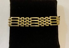 ANCIEN BRACELET  MAILLE PLAQUÉ OR  JAUNE/BLANC  - LUXE -  BIJOU  SUPERBE ÉTAT
