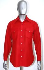 Vintage 1980s PENDLETON High Grade Western Wear Red Wool Pearl Snap Shirt Size M