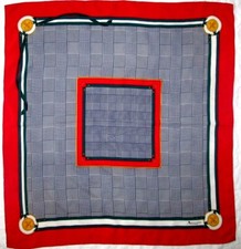 AQUASCUTUM London  Foulard  soie  en TBEG vintage et authentique 80x84 cm