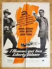 THE MAN WHO SHOT LIBERTY VALANCE Wayne original MEDIUM french movie poster '62