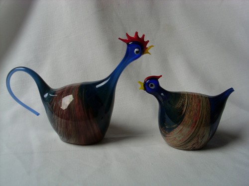 Figurine verre lauscha bleu - figurine,