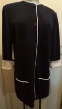 Gilet bleu et blanc élégant en maille Jersey pour femmeTaille 38 40 Divernois