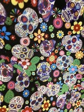Sugar Skulls Cotton Fabric 1