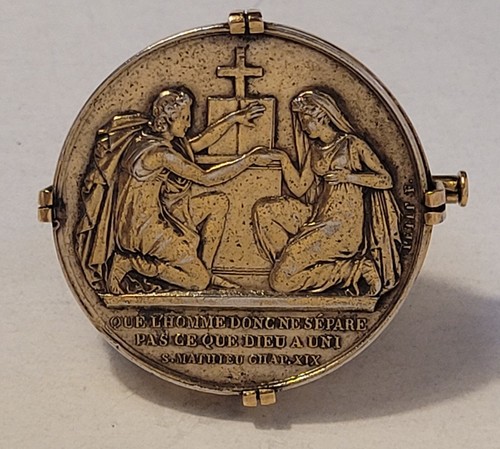 Ancienne broche médaille - ancienne, de