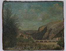  VUE D'ANDUZE PEINTURE XIXème