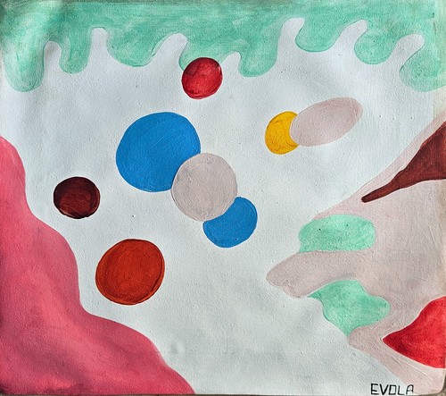 Peinture huile abstraite - l'huile,