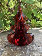 Sapin de Noel en cristal rouge