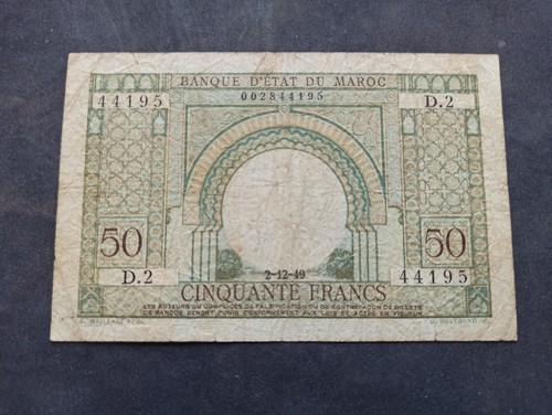 Maroc francs 1949 - 50, (ref