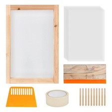 24Pcs séripièces démarreur Kit en bois soie impression cadre bricolage