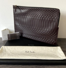 Paul Smith Prune Cuir NO.9 à Document Étui Folio au Détail 675€ Fabriqué Espagne