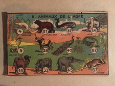 imagerie - jeu - Original - Animaux de l'Asie - Ours Yack éléphant tigre Serpent