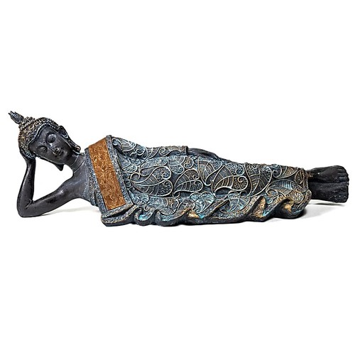Reclining buddha antique look - reclining,