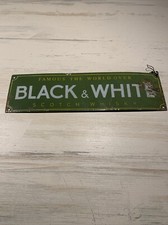 Rare Plaque Émaillée Whisky Black & White 