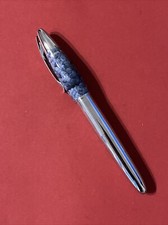 STYLO PLUME  ARGENTÉ ET BLEU GRIS - PLUME MÉTAL IRIDIUM POINT GERMANY - NEUF