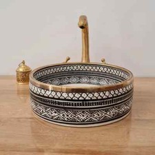 Vasque Marocain en Céramique Peint à la Main 35cm de diametre