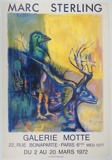 [AFFICHE D'ART] Marc STERLING : Vie sauvage #Galerie Motte #Paris, 1972
