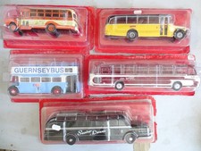 A Ixo Car Bus Autocar 1/43 - Lot de 5 :  Saurer - Krupp - Isuzu - AEC - Setra
