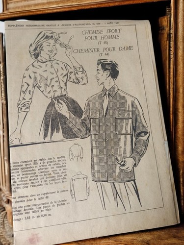 Patron couture ancien 1957