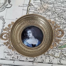 Rare Coupe en Bronze Portrait en Email Signé Vienne XIXè Enamel Vienna 19thC