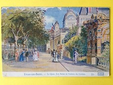 cpa Illustration Signée Théo PERROT Coll. Source Cachat EVIAN les BAINS CASINO