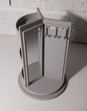 Présentoir à bijoux cylindrique tournant sur base ronde ( couleur grise )