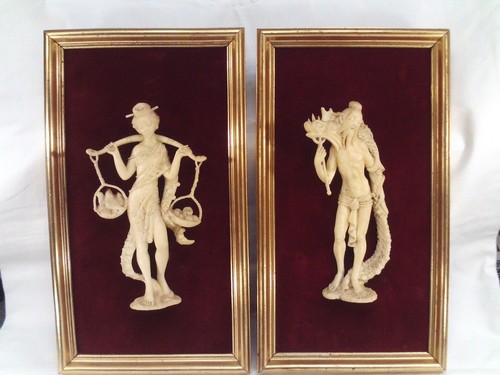 Paire figurines statuettes - paire,