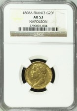 FRANCE , GOLD 20 FRANCS 1808 A