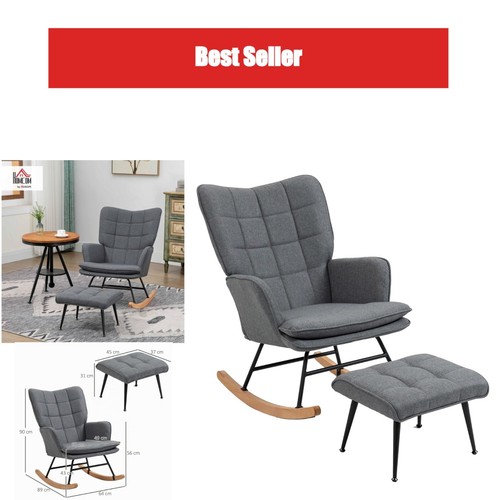 Homcom fauteuil bascule - fauteuil, à