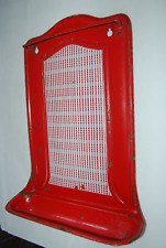 Ancien porte ustensiles en tôle émaillée B.B , rouge et blanc , déco intérieure