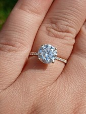 Bague de fiançailles/ Solitaire or Jaune 14k  Diamants 2,12cts