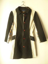 CHRISTIAN LACROIX Veste longue Trench Coat 3 tissus Haute couture TBE taille 38 