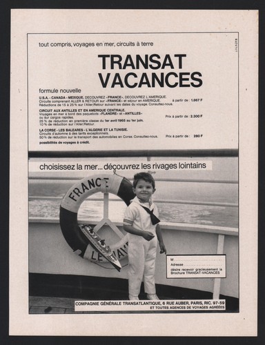 Publicite 1964 paquebot