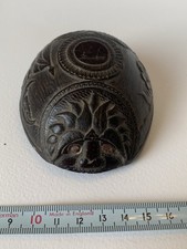 Travail de bagnard sculpté dans une Deminoix de coco XIXe Art Populaire Napoléon