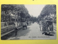 PARIS Transport ATTELAGE VOITURE CALÈCHE OMNIBUS Chevaux Charrette à Bras Vélo