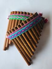 Flûte De Pan En Bambou Fabriquée Traditionnellement Inca Pérou 17 X 15 CM, NEUVE