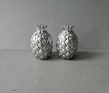 salière et poivrière en métal, forme ananas, vintage, années 70