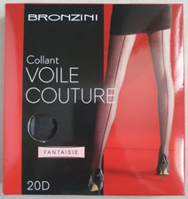Collants voile couture noir