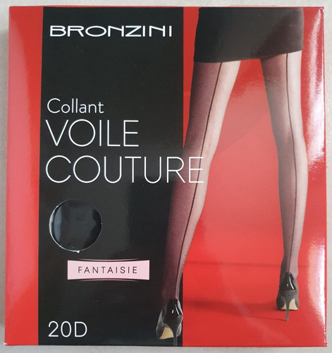 Collants voile couture - , noir