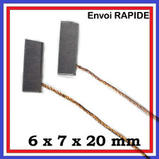 Lot de 2 Balais de Charbon cuivrés 6 x 7 x 20 mm Moteur ventilateur