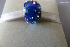 Charm 175  perle bleue et cristaux Amore & Baci