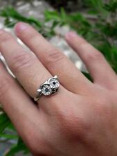 Bague hibou en acier