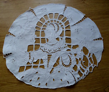 DESSUS DE COUSSIN ART DECO,DAME DE QUALITE MOYEN AGE,OISEAU , BRODERIE RICHELIEU