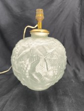 Vase Art Déco Monté En Lampe En Verre Pressé Dépolie Signé Espaivet 